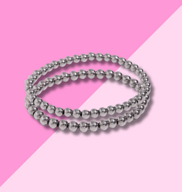 Hjane Jewels M/L Silver Beaded Bracelet Stack