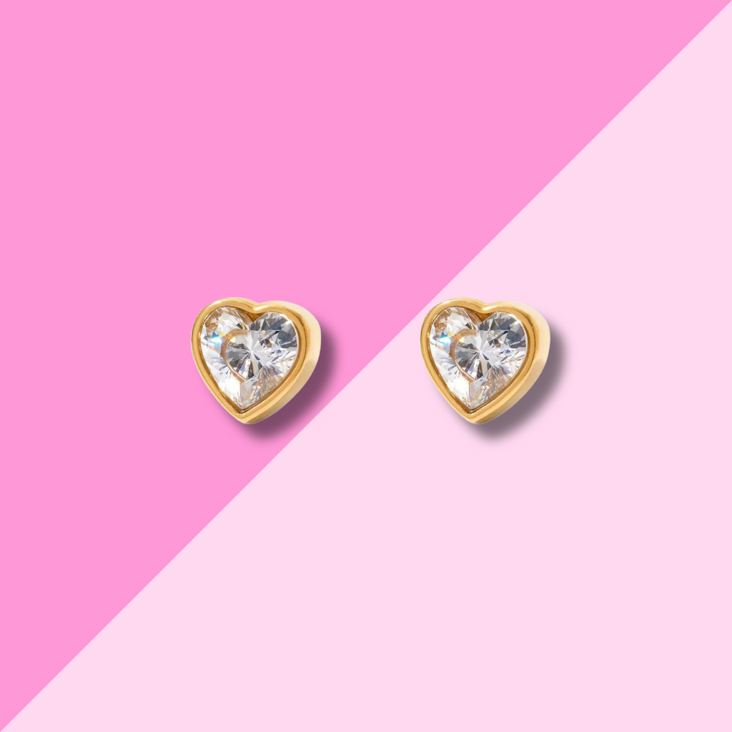 Hjane Jewels Pave Heart Studs