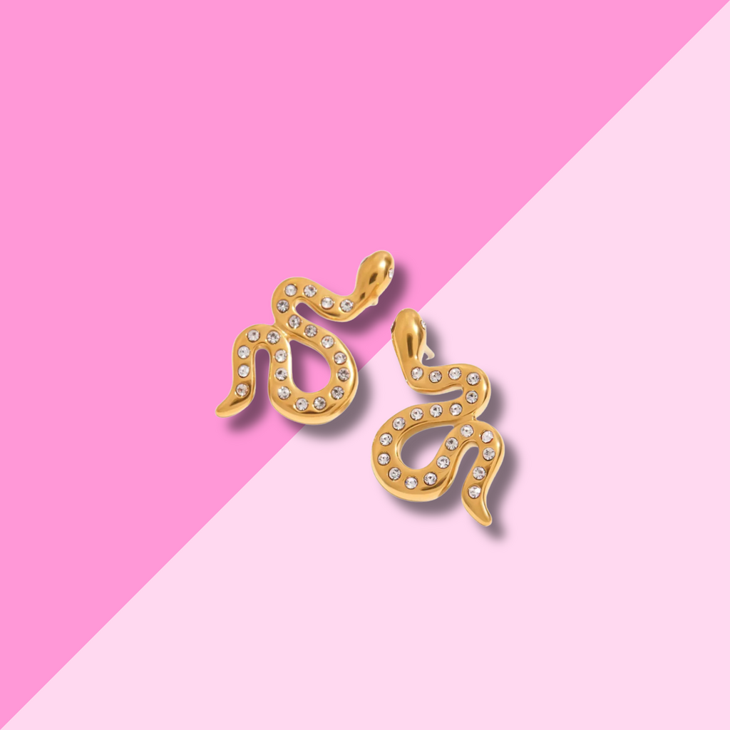 Hjane Jewels Pave Snake Studs