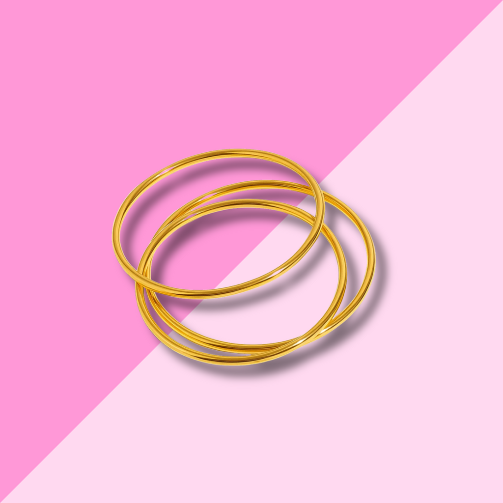 Hjane Jewels Plain Bangle Bracelet Set - Gold