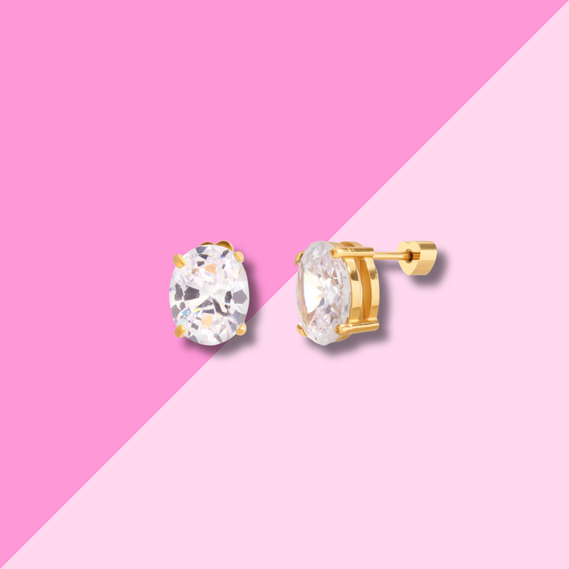 Hjane Jewels Rachel Screwback Studs Oval