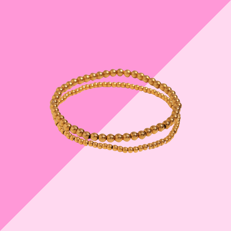 Hjane Jewels S/M Gold Beaded Bracelet Stack