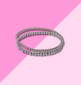 Hjane Jewels S/M Silver Beaded Bracelet Stack