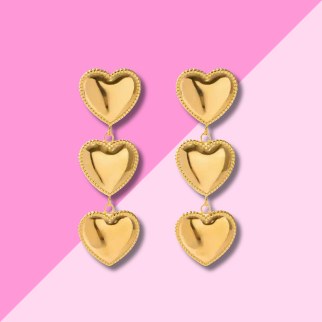 Hjane Jewels Triple Heart Studs