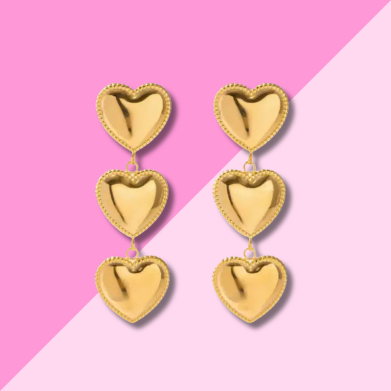 Hjane Jewels Triple Heart Studs