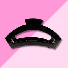 Open Jet Black Large Hair Clip