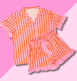 Sicily Stripes Pink PJ Shorts Set