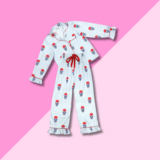 Full Length Red & Blue Floral PJ Set