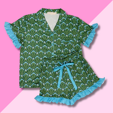 Everbloom Forest Green PJ Shorts Set