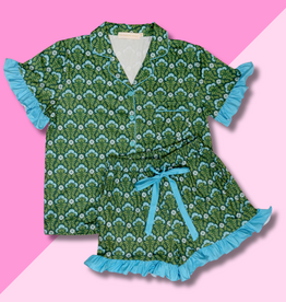 Everbloom Forest Green PJ Shorts Set