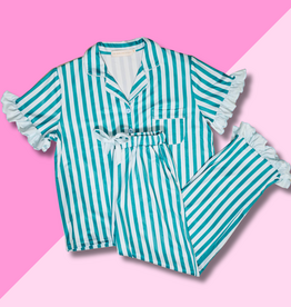 Sicily Stripes Teal PJ Pants Set
