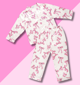 Bella Sleep & Spa Pink Bows Long Sleeve PJ Set