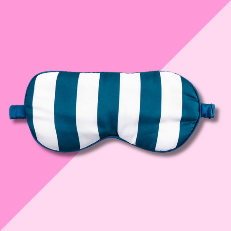 Sleep Mask - Navy Blue Stripe