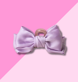 Satin Bow Claw Clip - Lilac