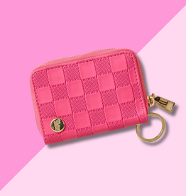 Zip Around Wallet  - Hot Pink Check