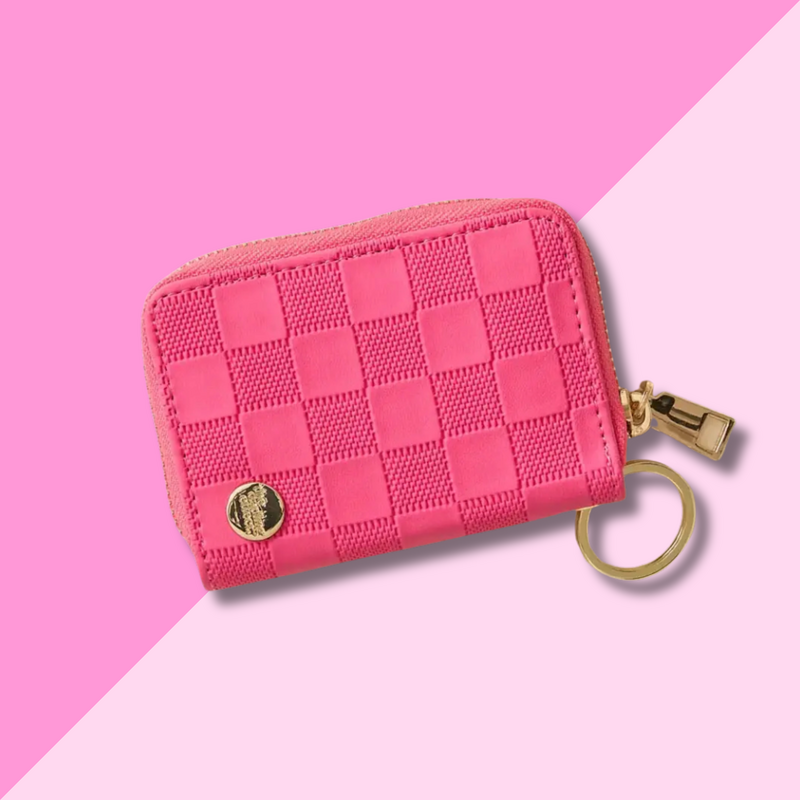 Zip Around Wallet  - Hot Pink Check