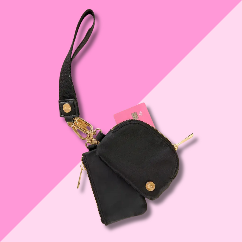 Duo Pouch Wristlet - Black