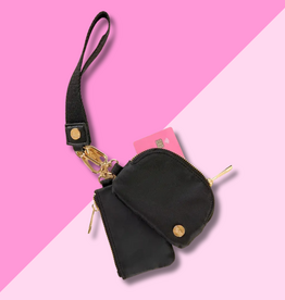Duo Pouch Wristlet - Black