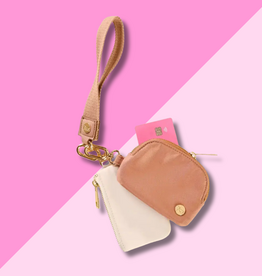 Duo Pouch Wristlet - Beige