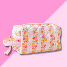 Essentials Quilted Cosmetic Pouch- Petal Parade Pink