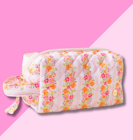 Essentials Quilted Cosmetic Pouch- Petal Parade Pink