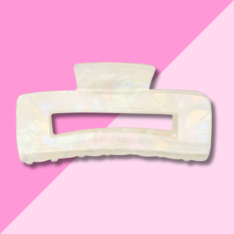 Claw Clip - White Marble