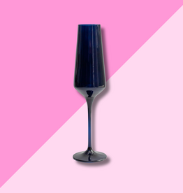 Estelle Colored Glass Midnight Blue Champagne Flute
