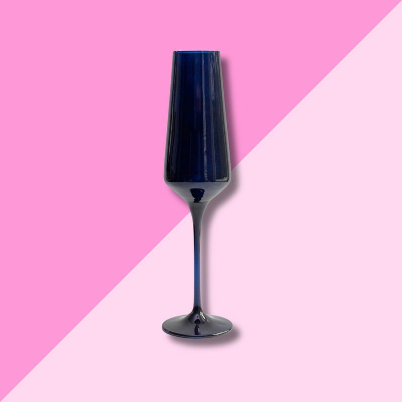 Estelle Colored Glass Midnight Blue Champagne Flute