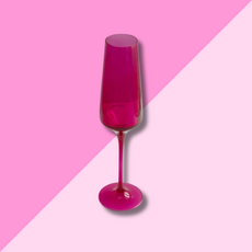 Estelle Colored Glass Fuchsia Champagne Flute