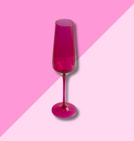 Estelle Colored Glass Fuchsia Champagne Flute