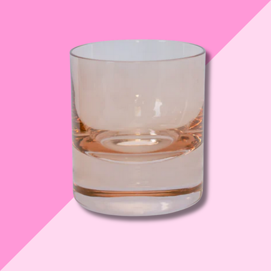 Estelle Colored Glass Blush Pink Rocks Glass