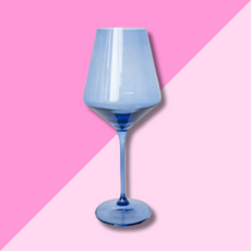 Estelle Colored Glass Cobalt Blue Stemmed Wine Glass