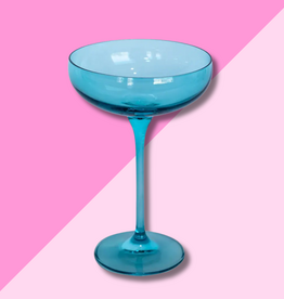 Estelle Colored Glass Ocean Blue  Champagne Coupe