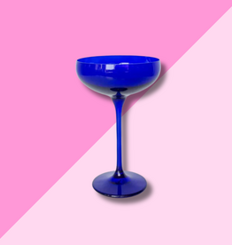Estelle Colored Glass Royal Blue Champagne Coupe