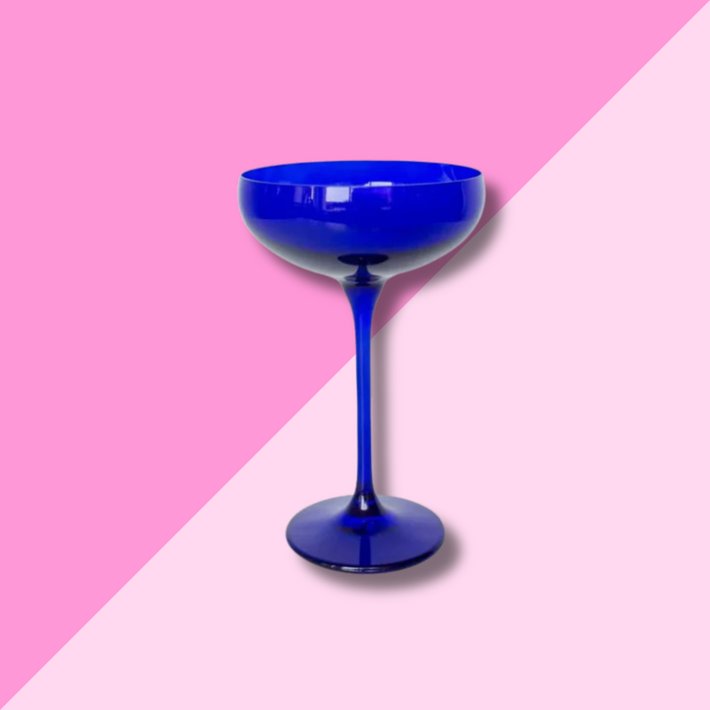 Estelle Colored Glass Royal Blue Champagne Coupe