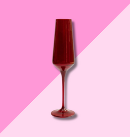 Estelle Colored Glass Red Champagne Flute