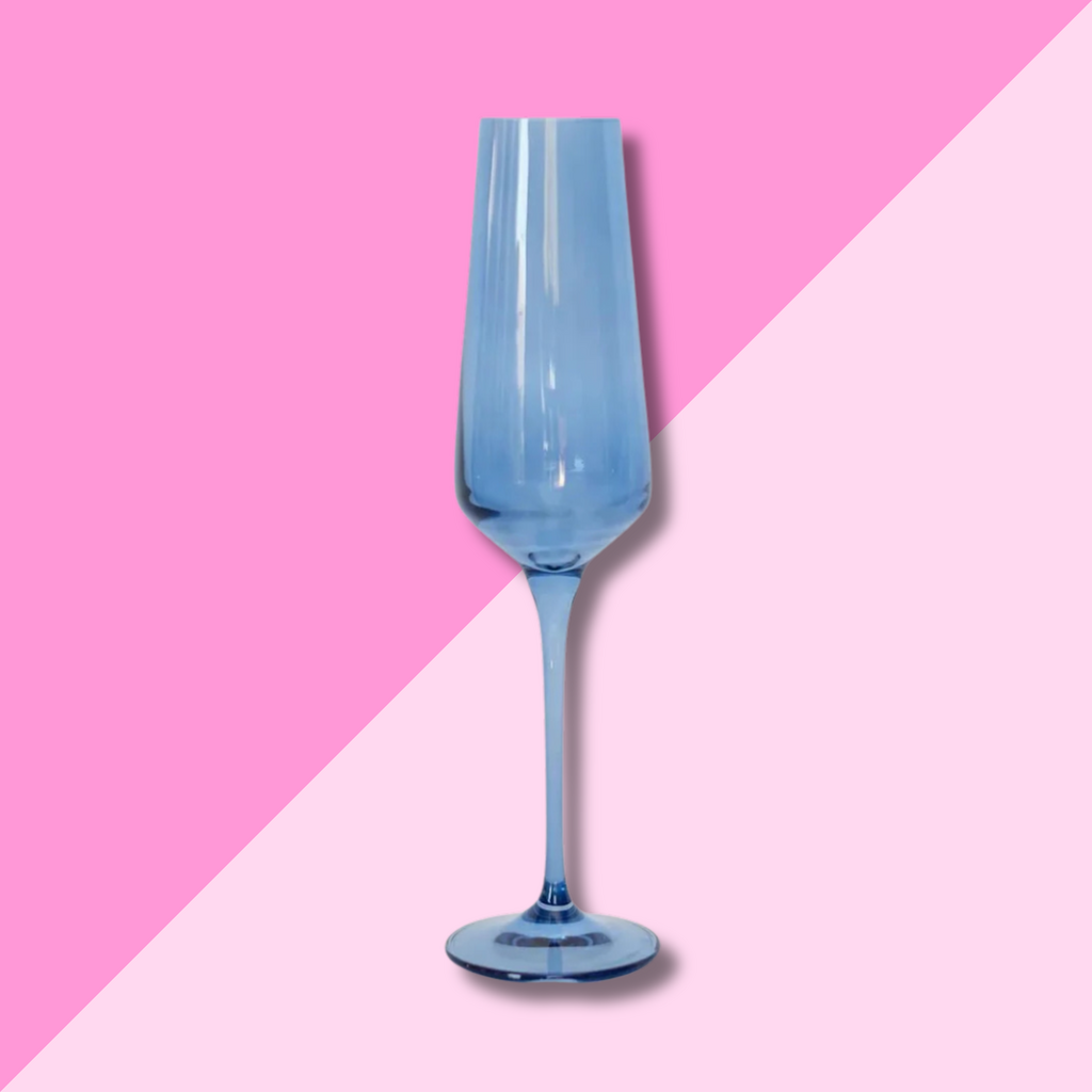 Estelle Colored Glass Cobalt Blue Champagne Flute