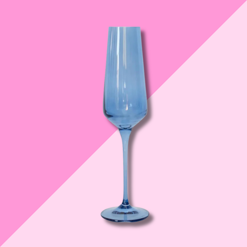 Estelle Colored Glass Cobalt Blue Champagne Flute