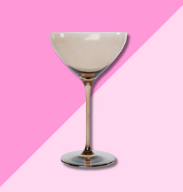 Estelle Colored Glass Amber Smoke Martini Glass