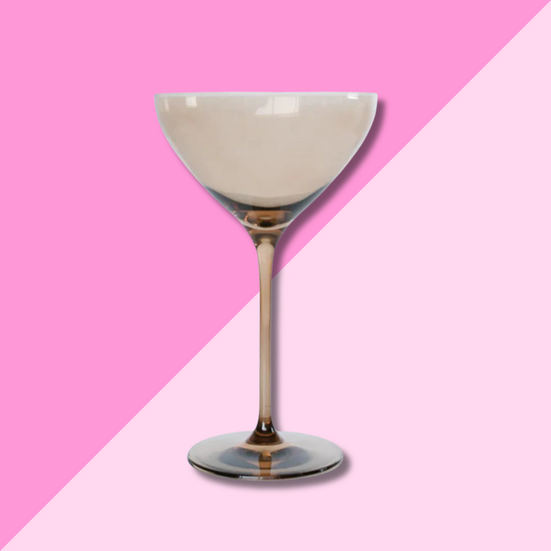 Estelle Colored Glass Amber Smoke Martini Glass
