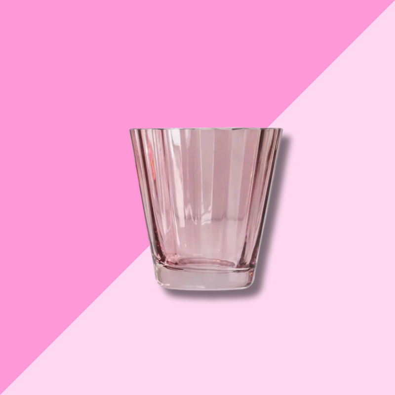 Estelle Colored Glass Rose Sunday Low Ball