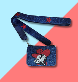 Colonel Stadium Approved Crossbody Beaded Purse - Navy