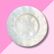 13" Round Plate Capiz Charger - Natural White