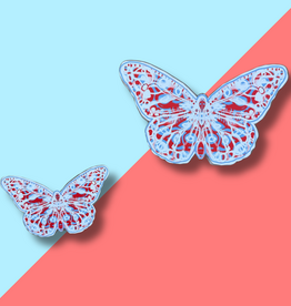 Large Red and Blue Acrylic Butterfly
