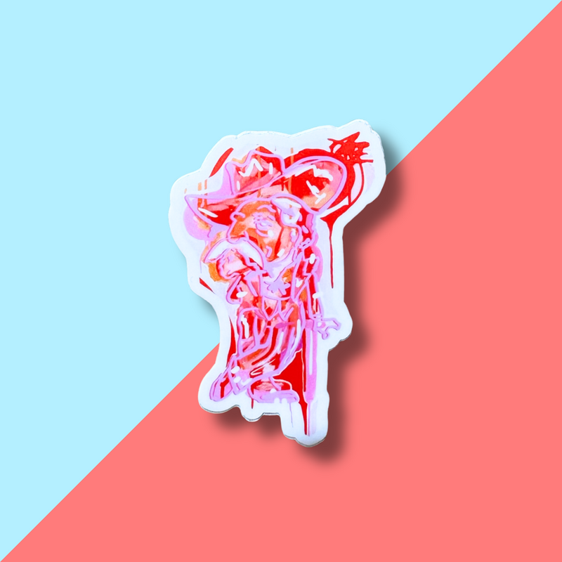 Pink Rebel Abstract Sticker