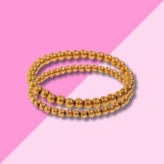 Hjane Jewels M/L Gold Beaded Bracelet Stack