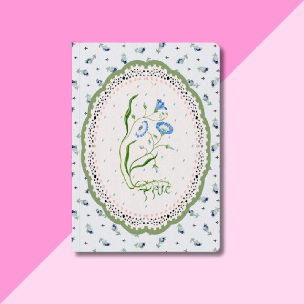 Blue & Cream Roots Paperback Notebook