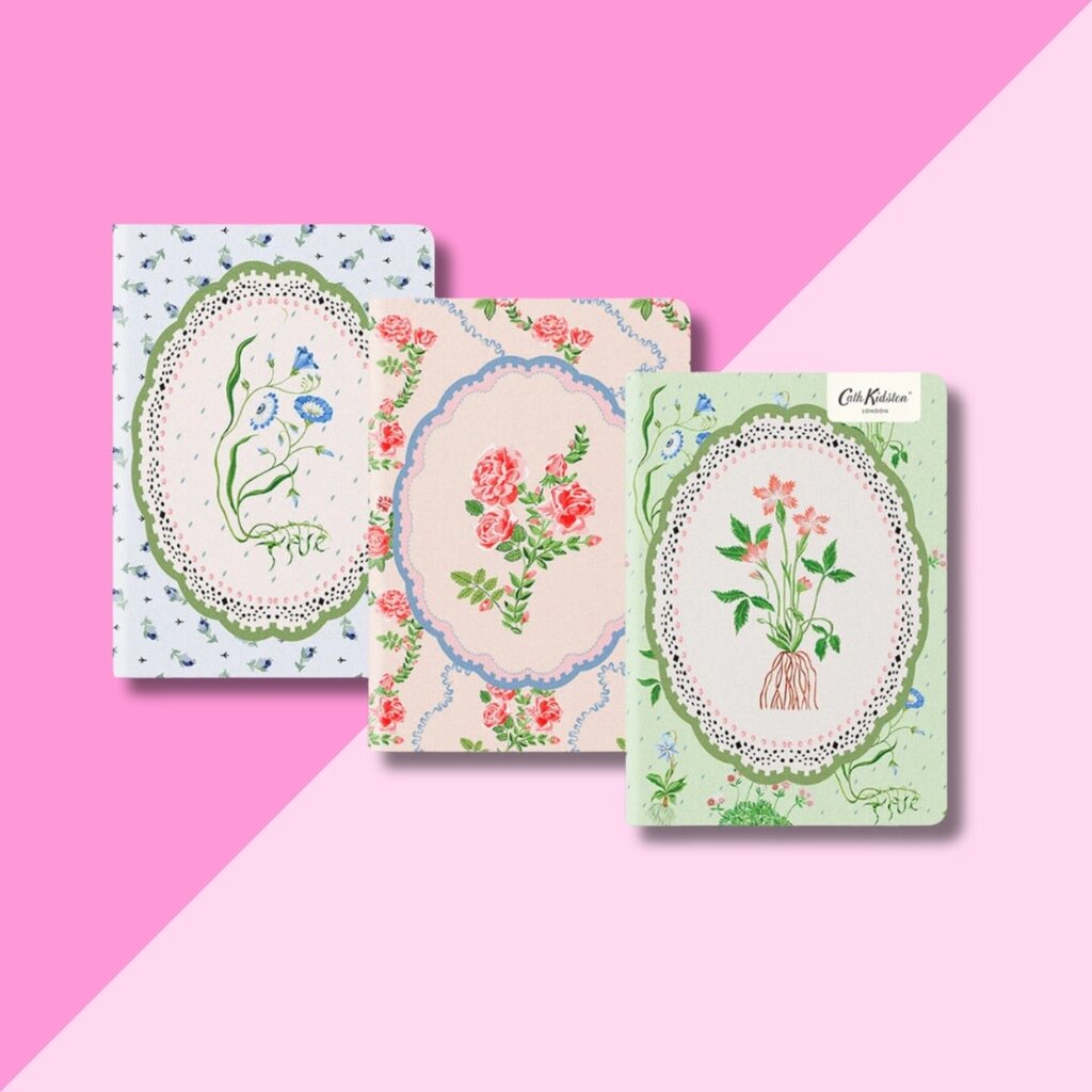 Floral Stitched Notebook Set