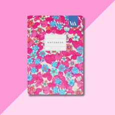 Neon Floral Pink and Blue Notebook