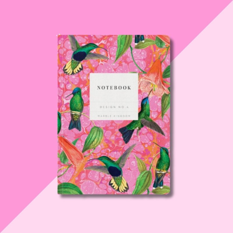 Marble Hummingbirds Paperback Notebook